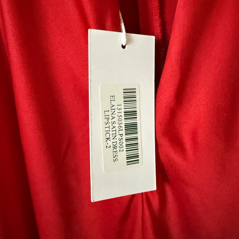 NWT Elaina Satin Dress in Lipstick - Picture 6 of 7